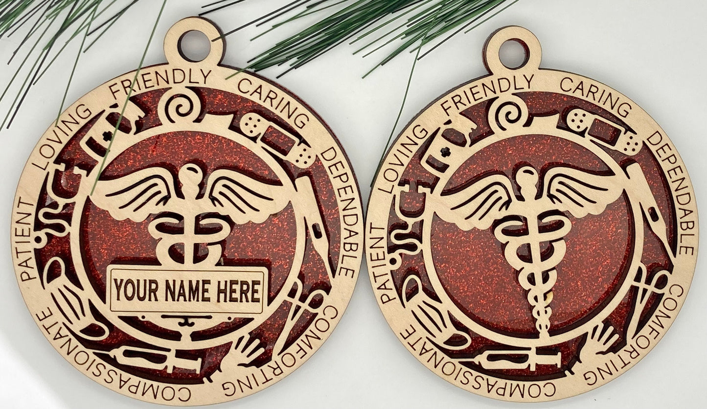 CUSTOMIZABLE, Health Care Christmas Ornament