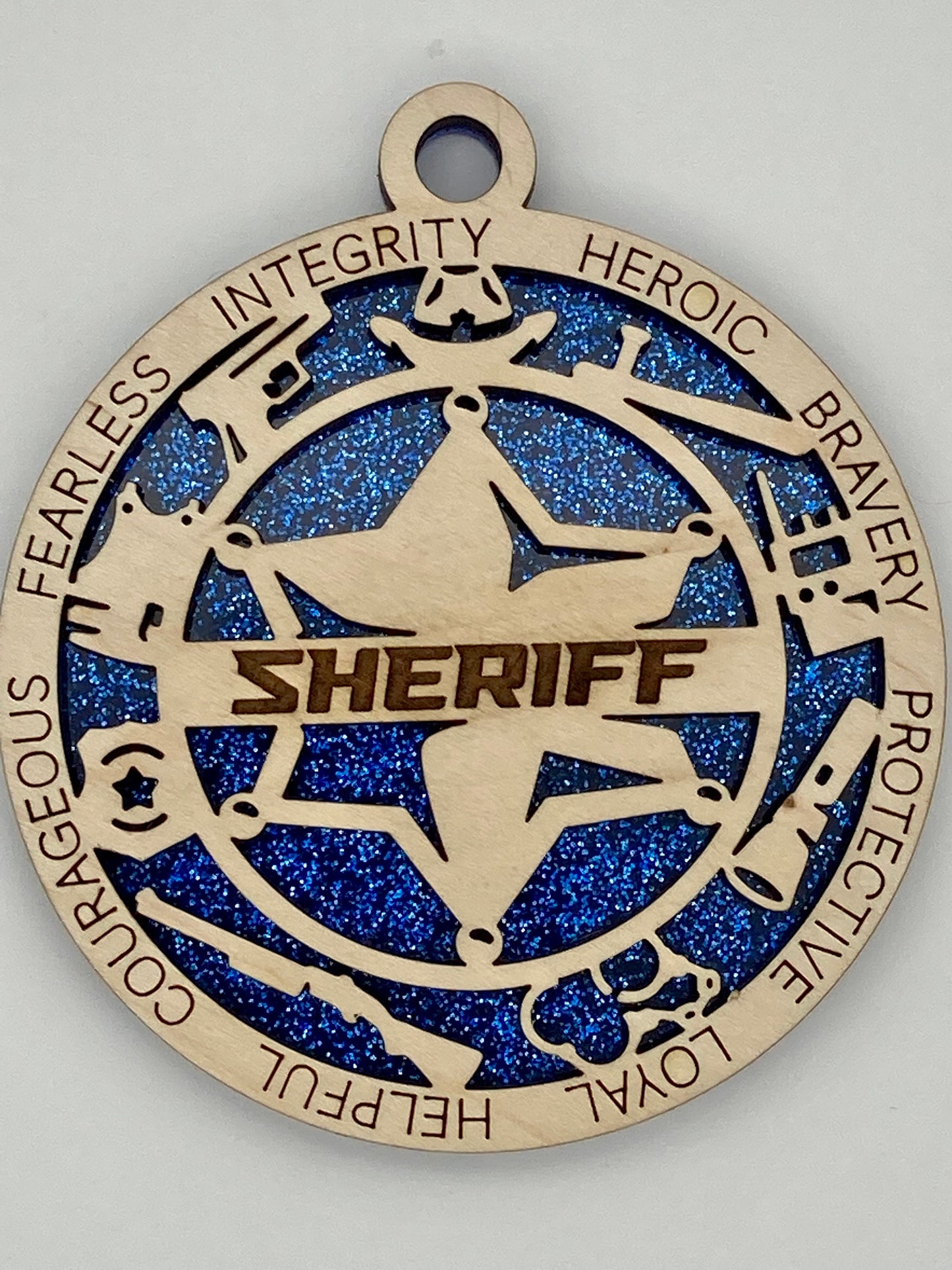 Sheriff First Responder Christmas Ornaments Customizable