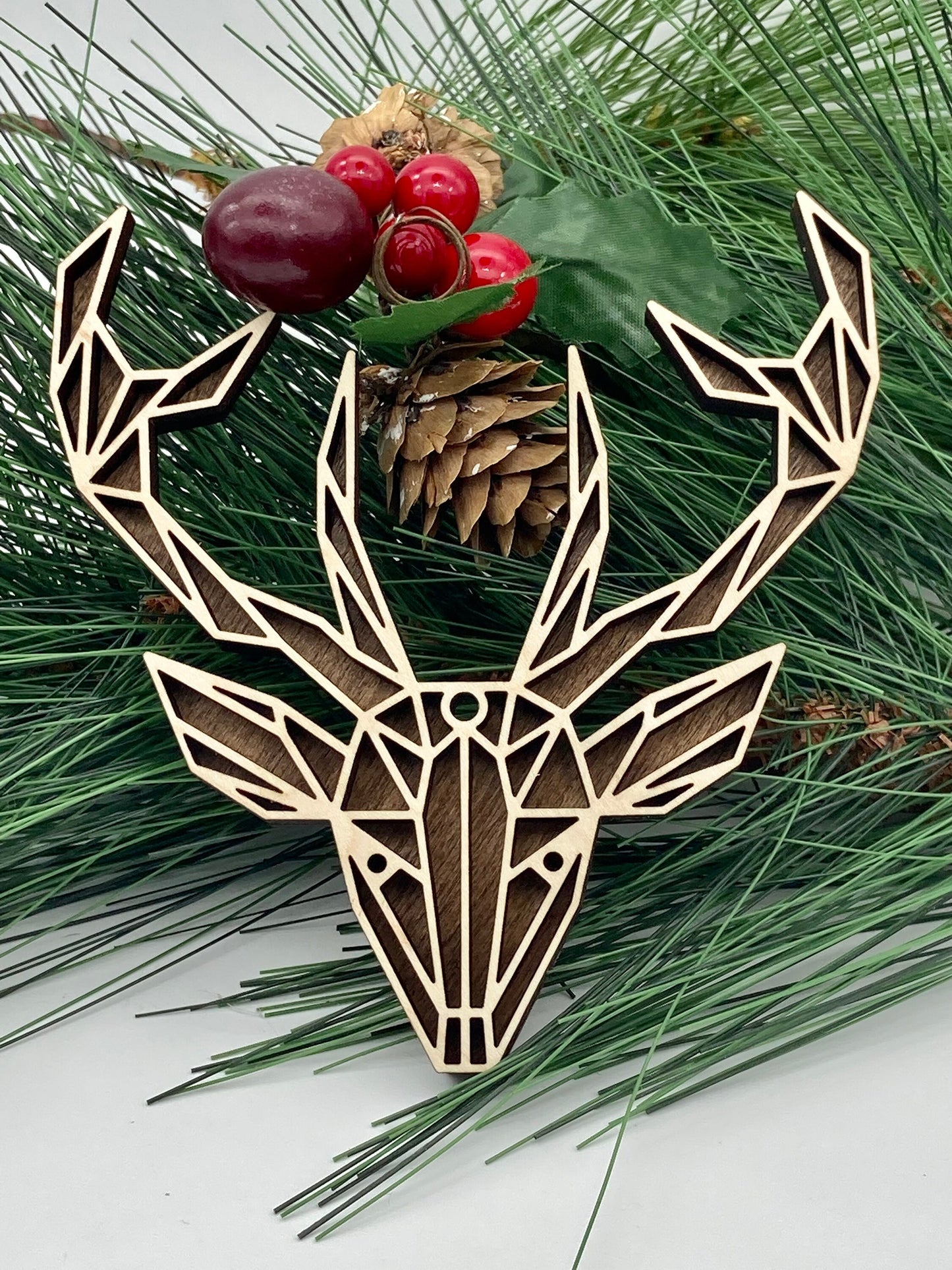 Deer Animal Wooden Christmas Ornament