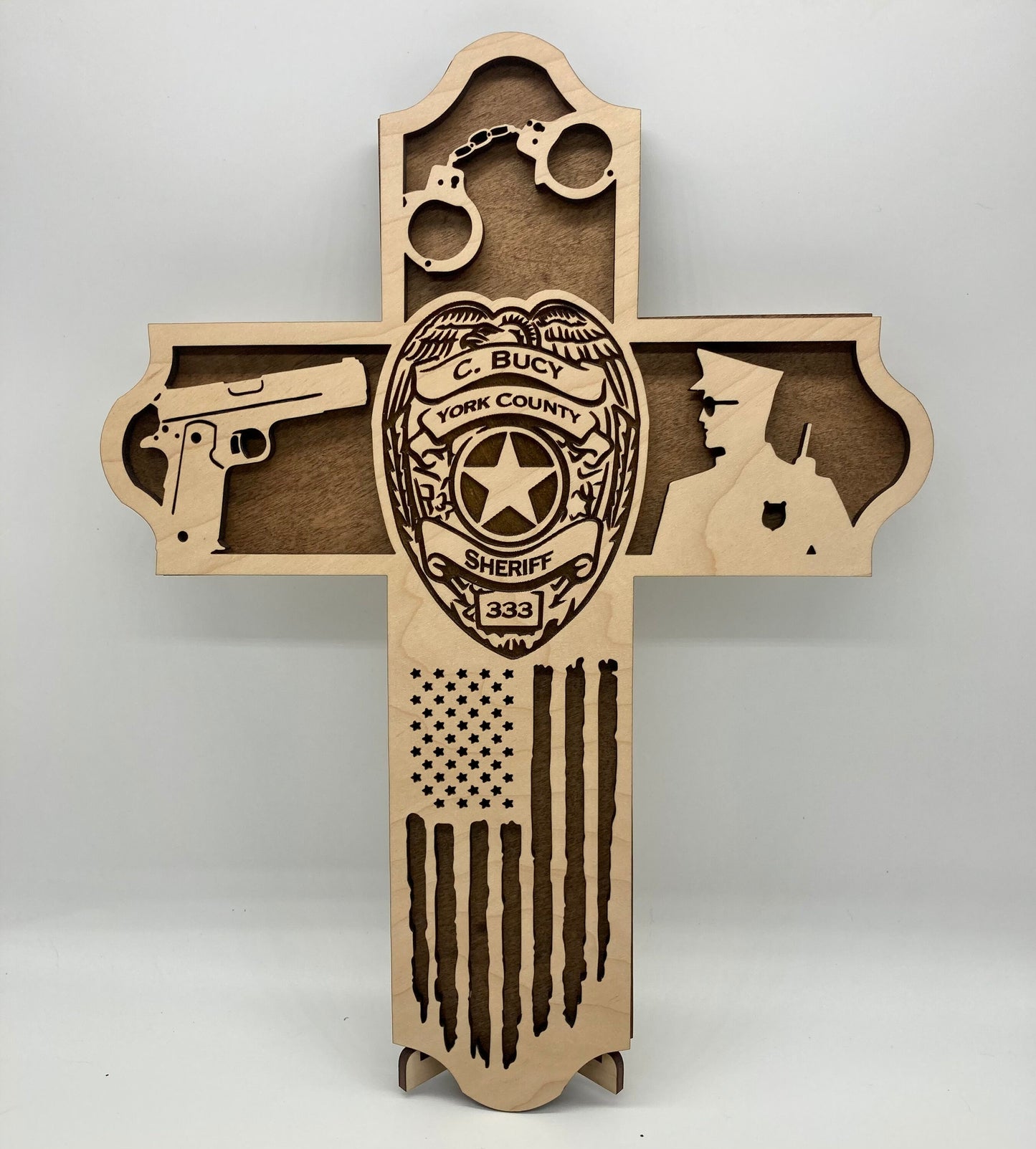 Customizable Police Cross, Law Enforcement, Memorial