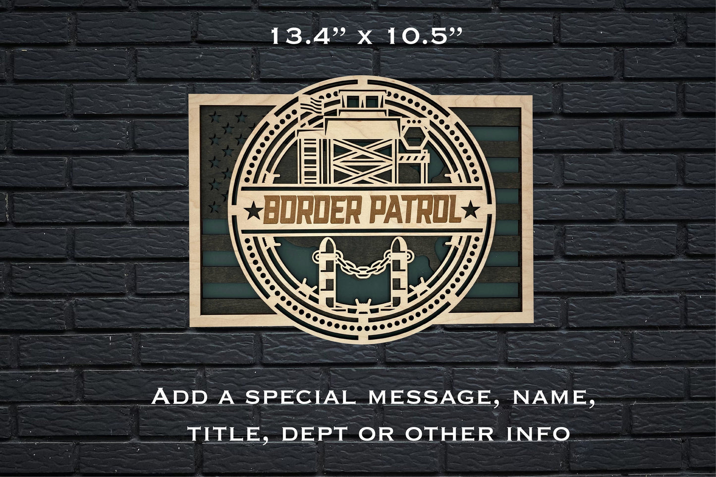 Border Patrol CUSTOMIZABLE Triple Layer Sign