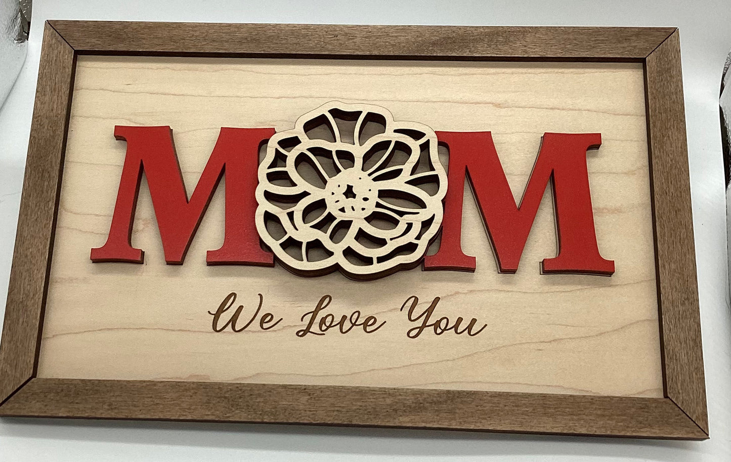 WOODEN Mom Flower Sign (Mother’s Day, Christmas Gift)