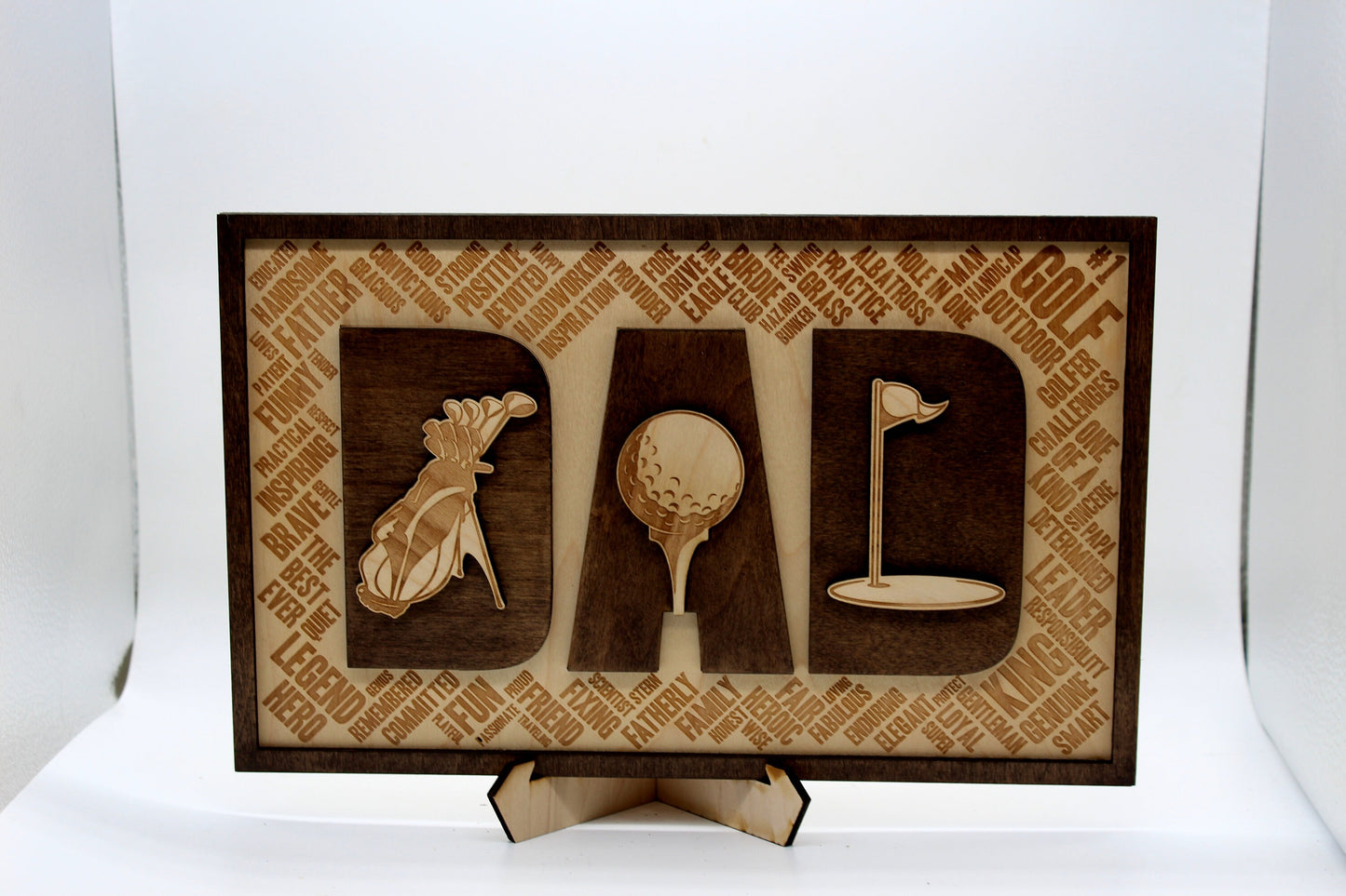 Golf Dad Wooden Sign (Father's Day, Birthday, Christmas Gift)