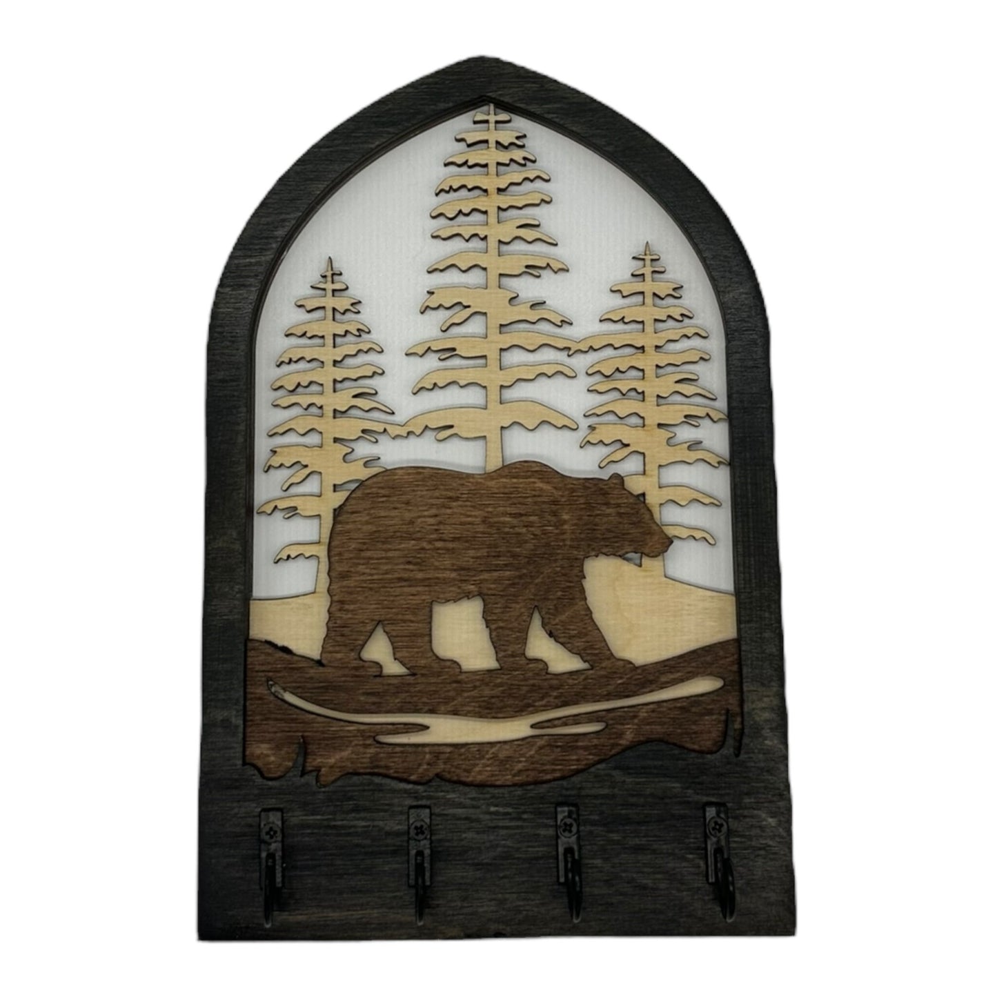 Bear Four Hook Arch Key Hanger/ Organizer