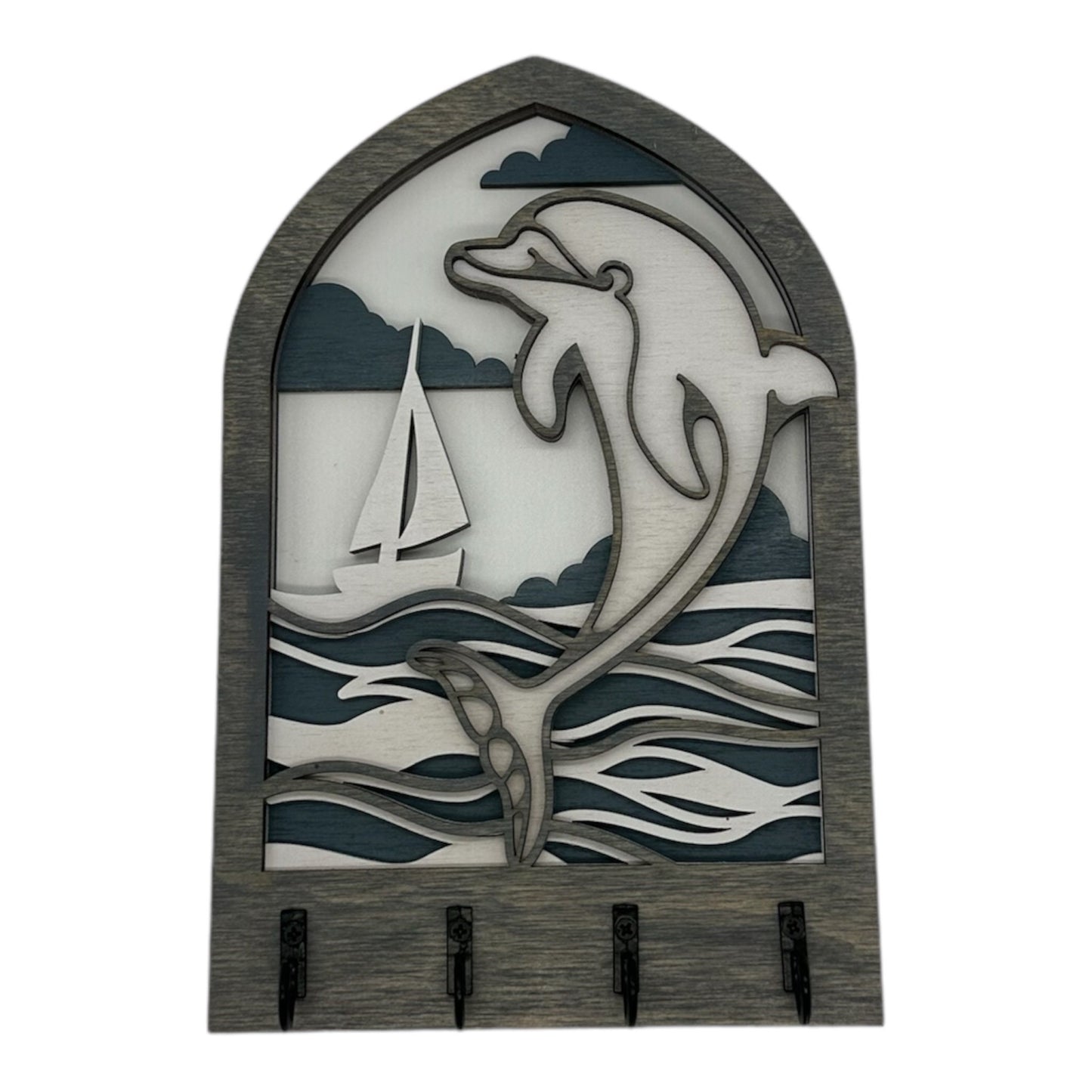 Dolphin Four Hook Arch Key Hanger/ Organizer