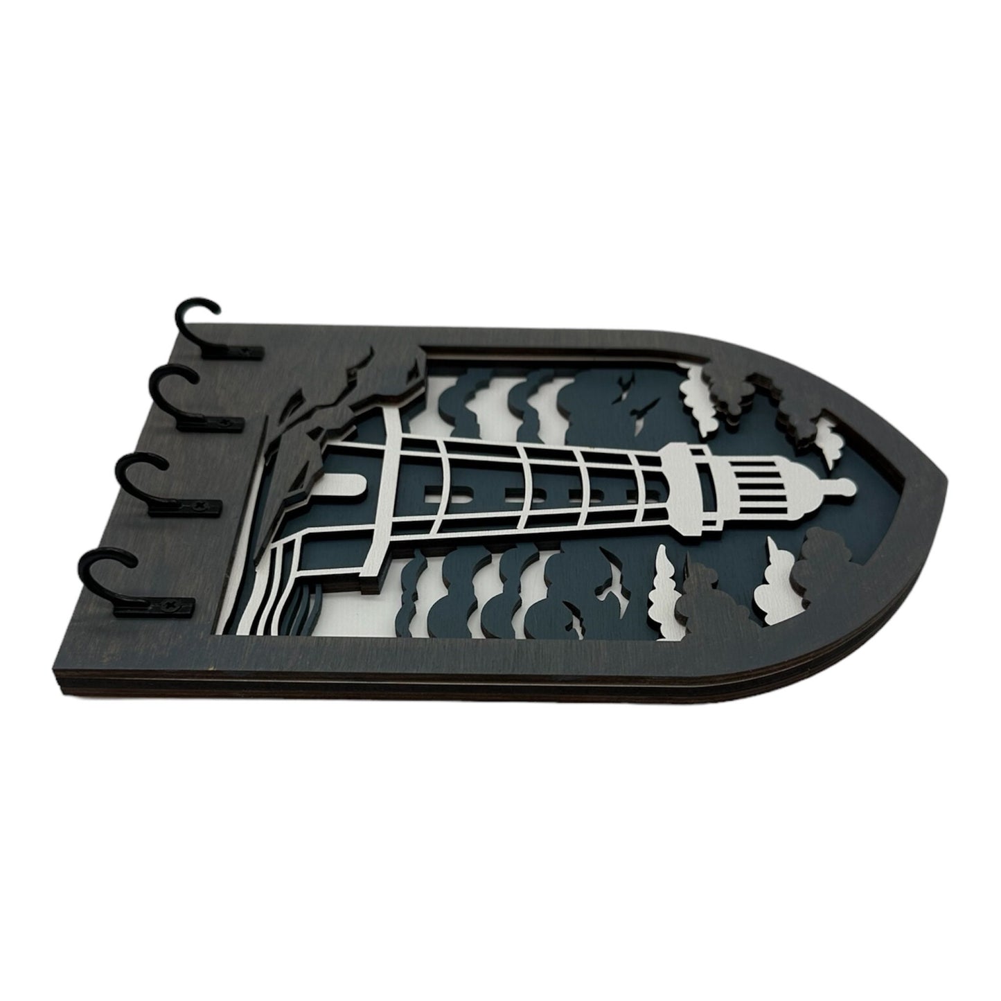 Lighthouse Four Hook Arch Key Hanger/ Organizer