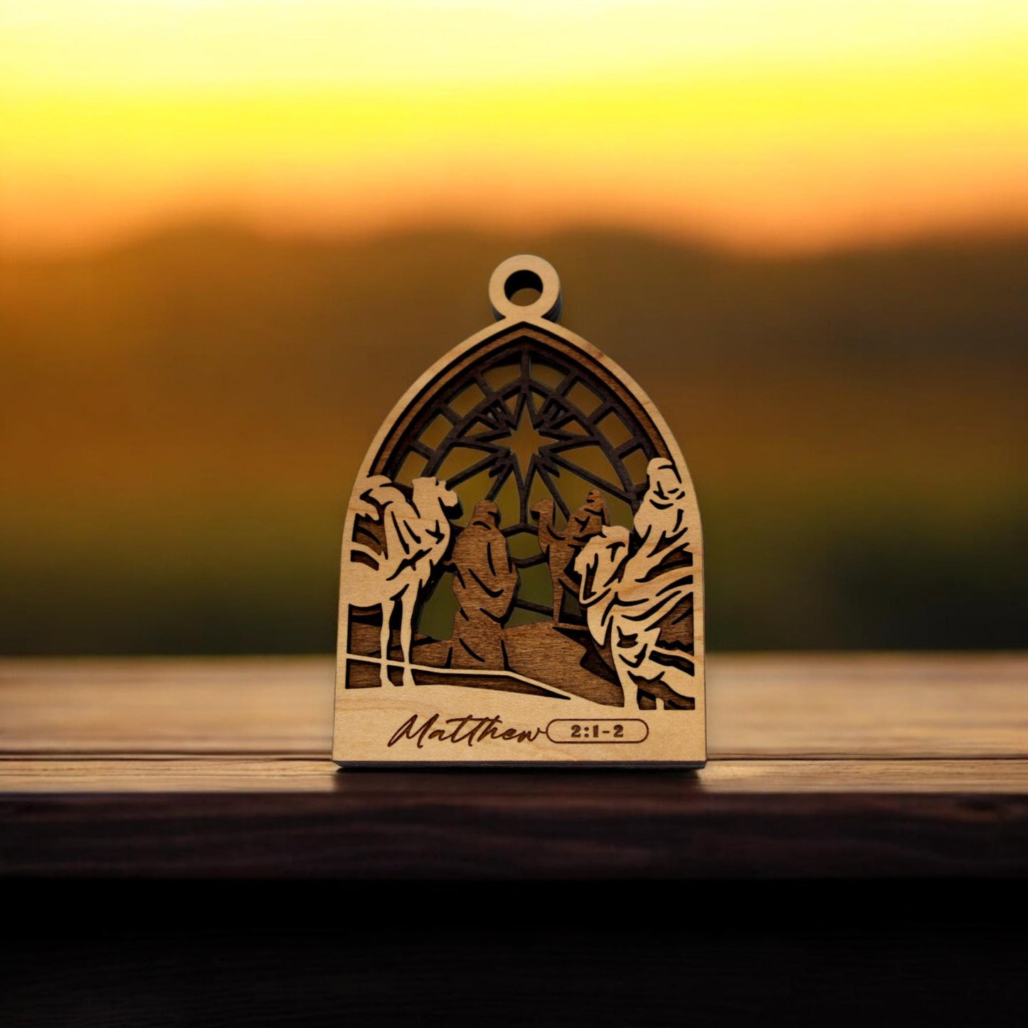 Wooden Religious Biblical Story of Christmas Ornaments