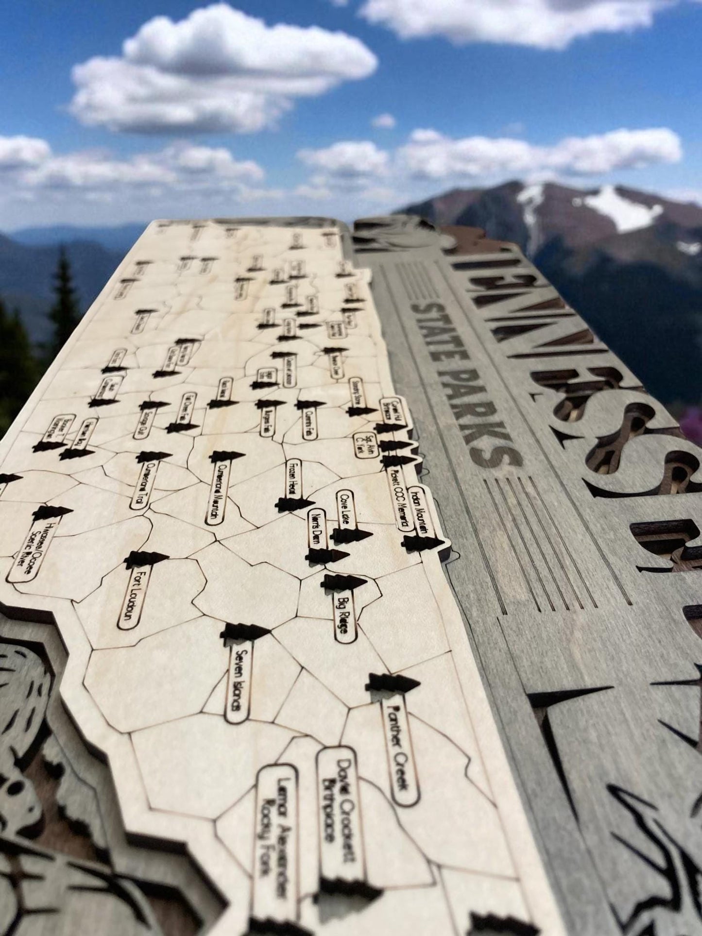 Tennessee State Parks Interactive Wooden Map