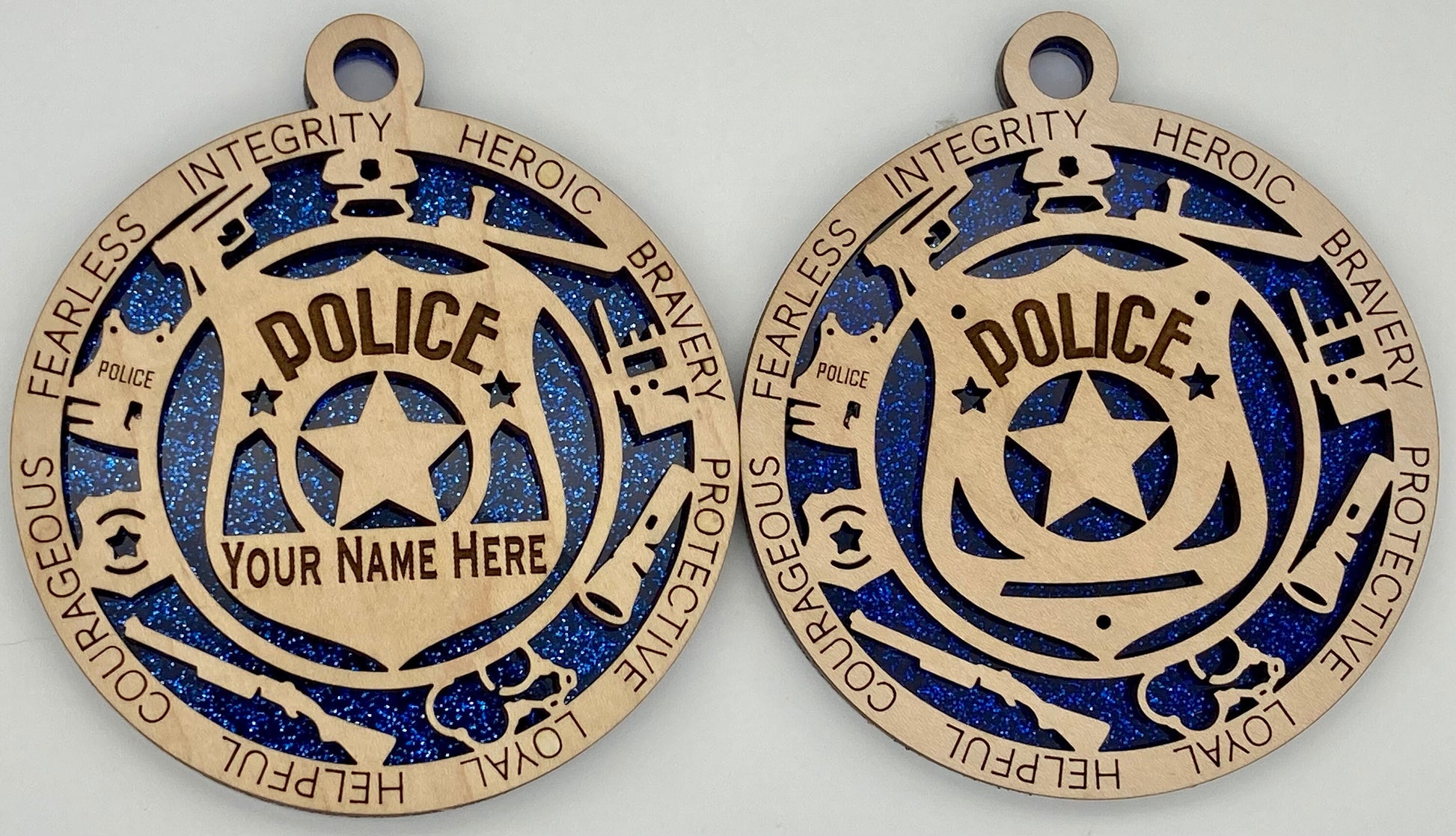 Police First Responder Christmas Ornaments Customizable