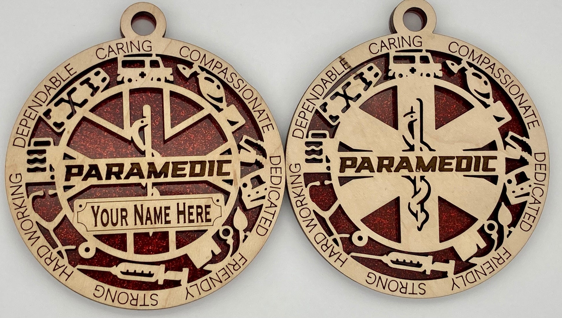 Paramedic First Responder Christmas Ornaments Customizable