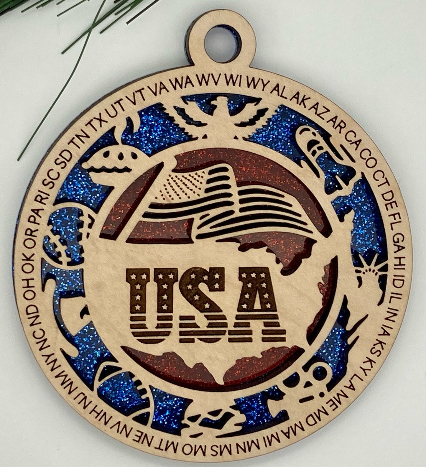 USA America Christmas Ornament