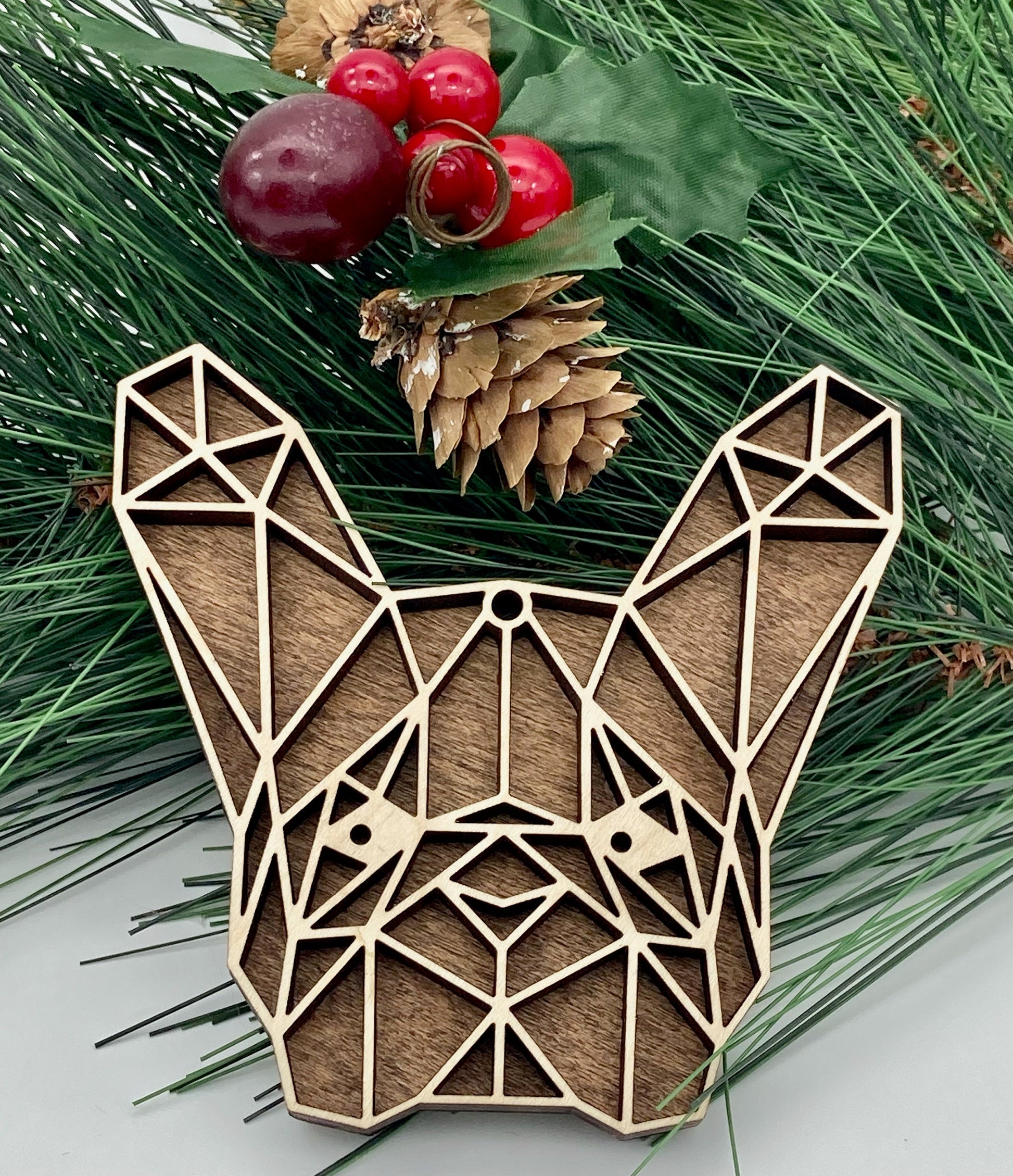 French Bulldog, Frenchie, Animal, Wooden Christmas Ornament