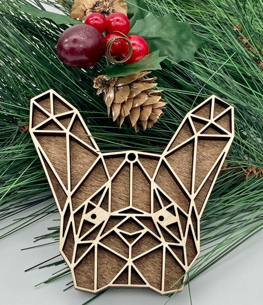 French Bulldog, Frenchie, Animal, Wooden Christmas Ornament