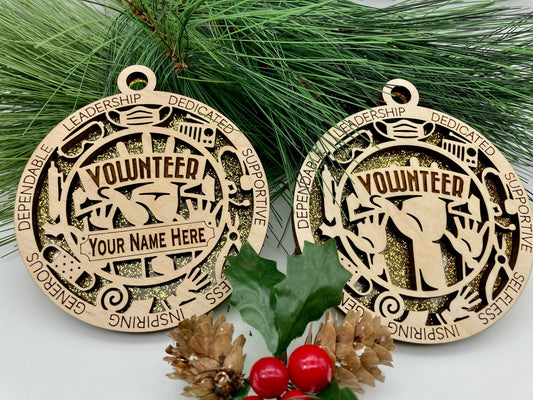 CUSTOMIZABLE Volunteer First Responder Christmas Ornaments Customizable