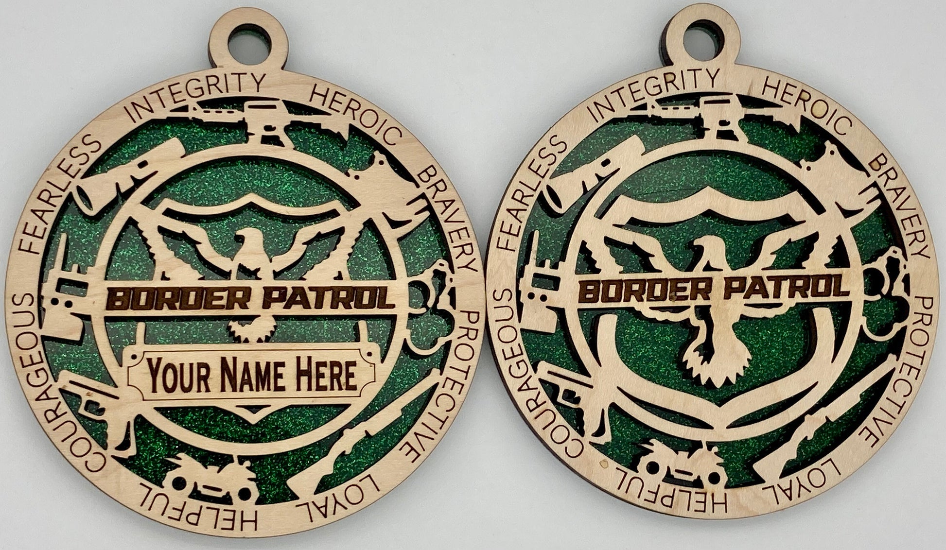 Border Patrol First Responder Christmas Ornaments Customizable