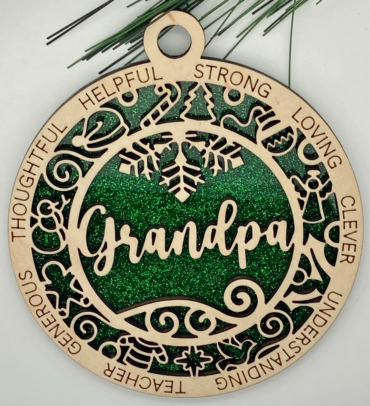CUSTOMIZABLE Grandpa Christmas Ornament