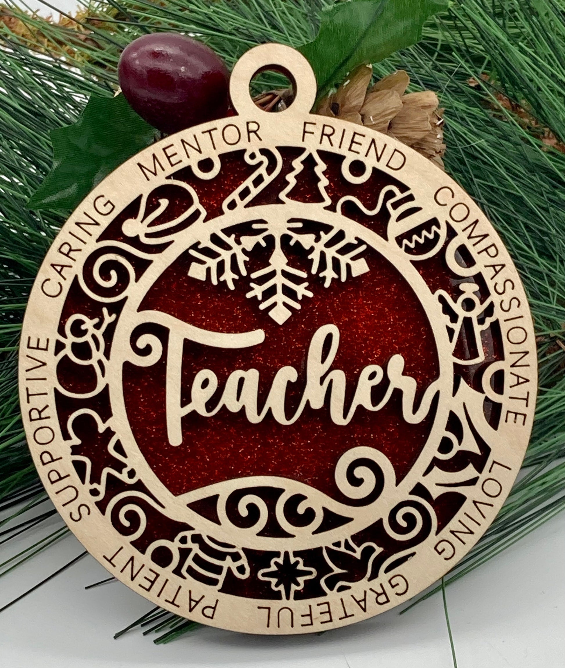 CUSTOMIZABLE Teacher Christmas Ornament