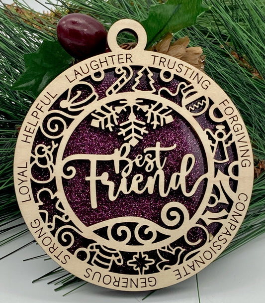 CUSTOMIZABLE Best Friend Christmas Ornament