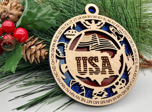 USA America Christmas Ornament