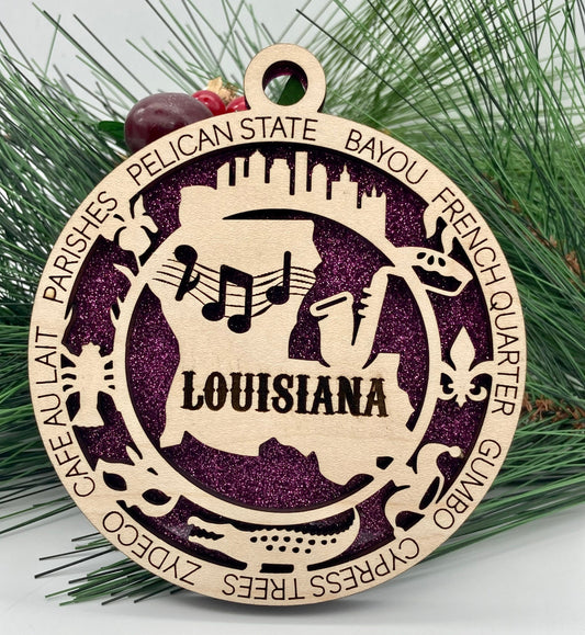 Louisiana Christmas Ornament