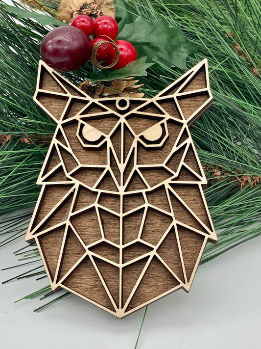 Owl Animal Wooden Christmas Ornament