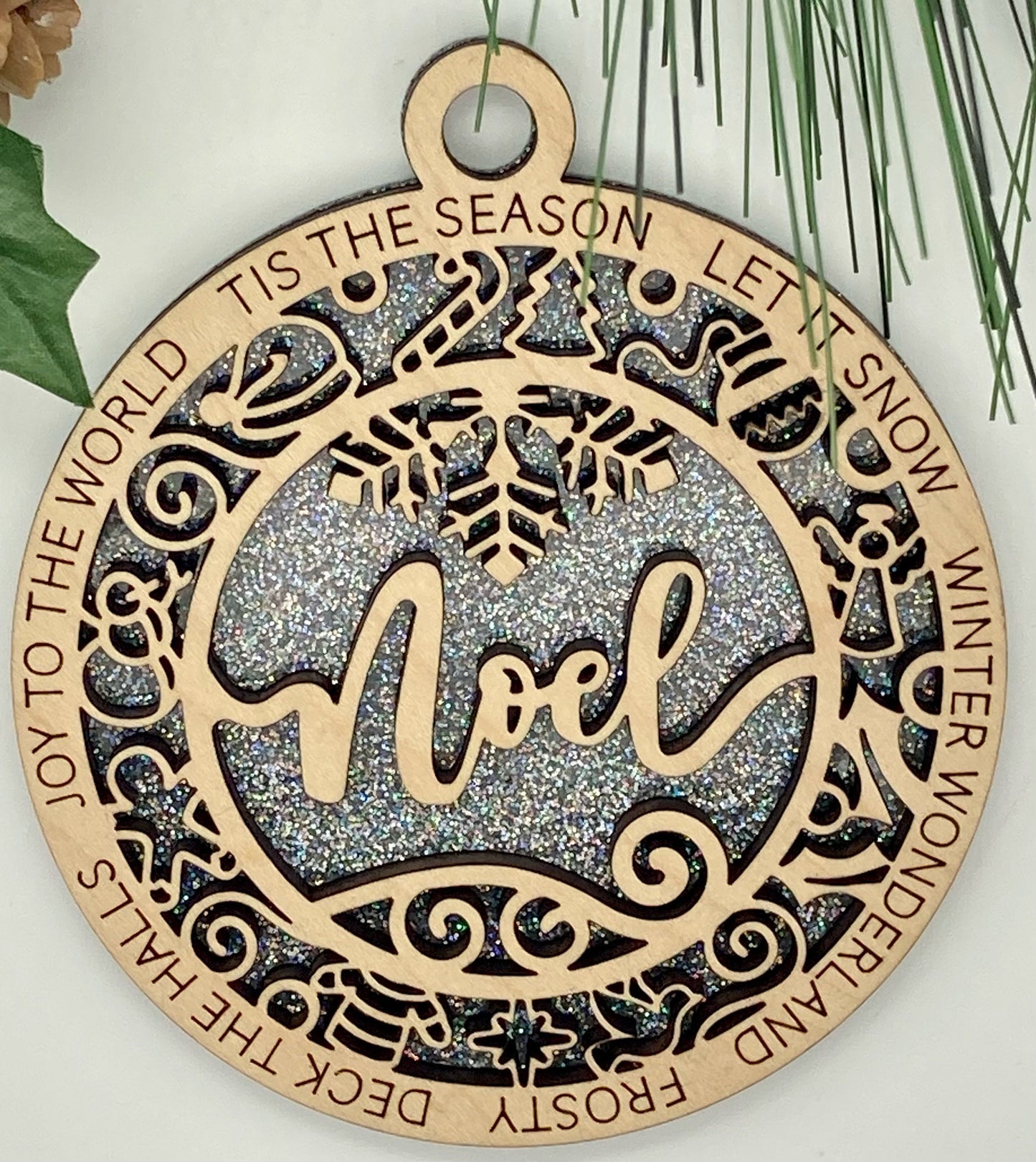 Noel Wooden Christmas Ornament