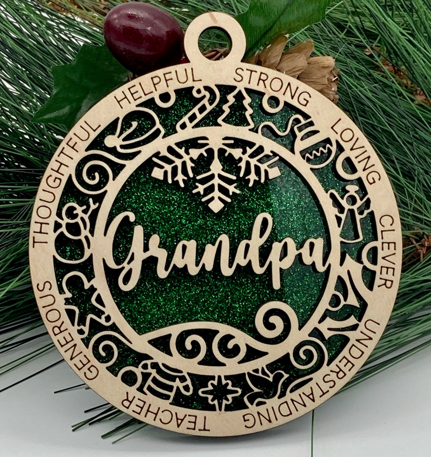 CUSTOMIZABLE Grandpa Christmas Ornament