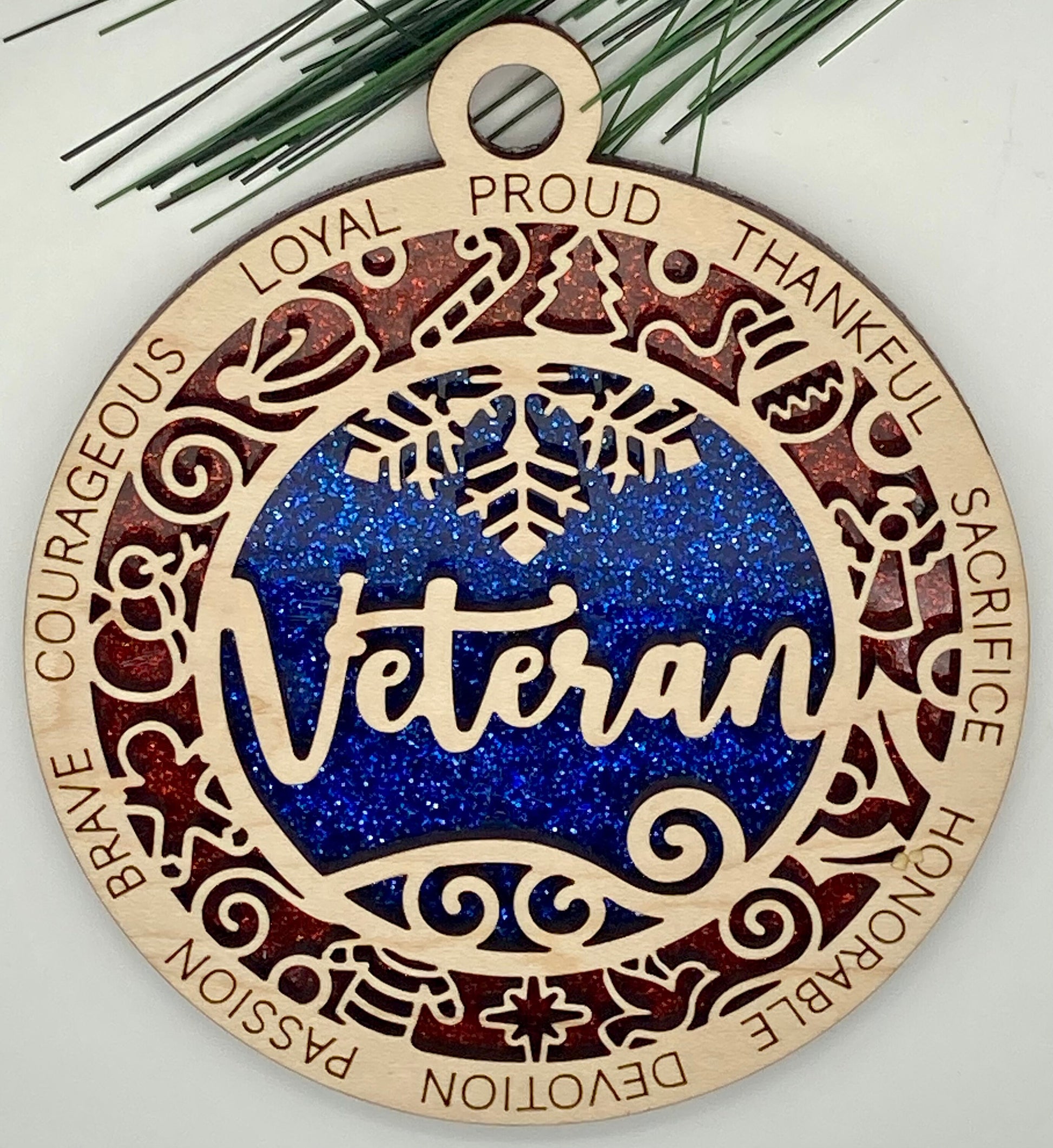 CUSTOMIZABLE Veteran Christmas Ornament Memorial