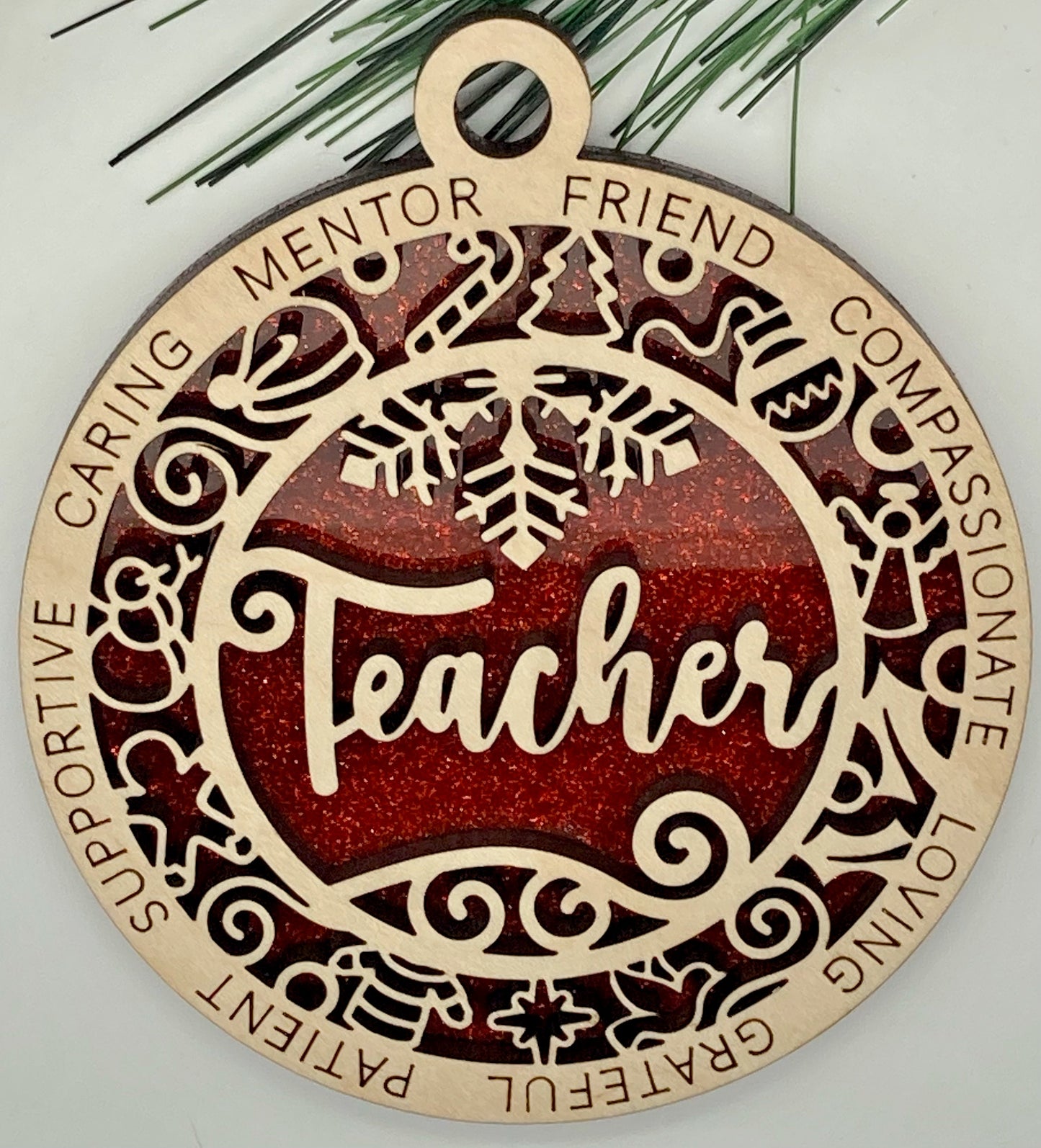 CUSTOMIZABLE Teacher Christmas Ornament