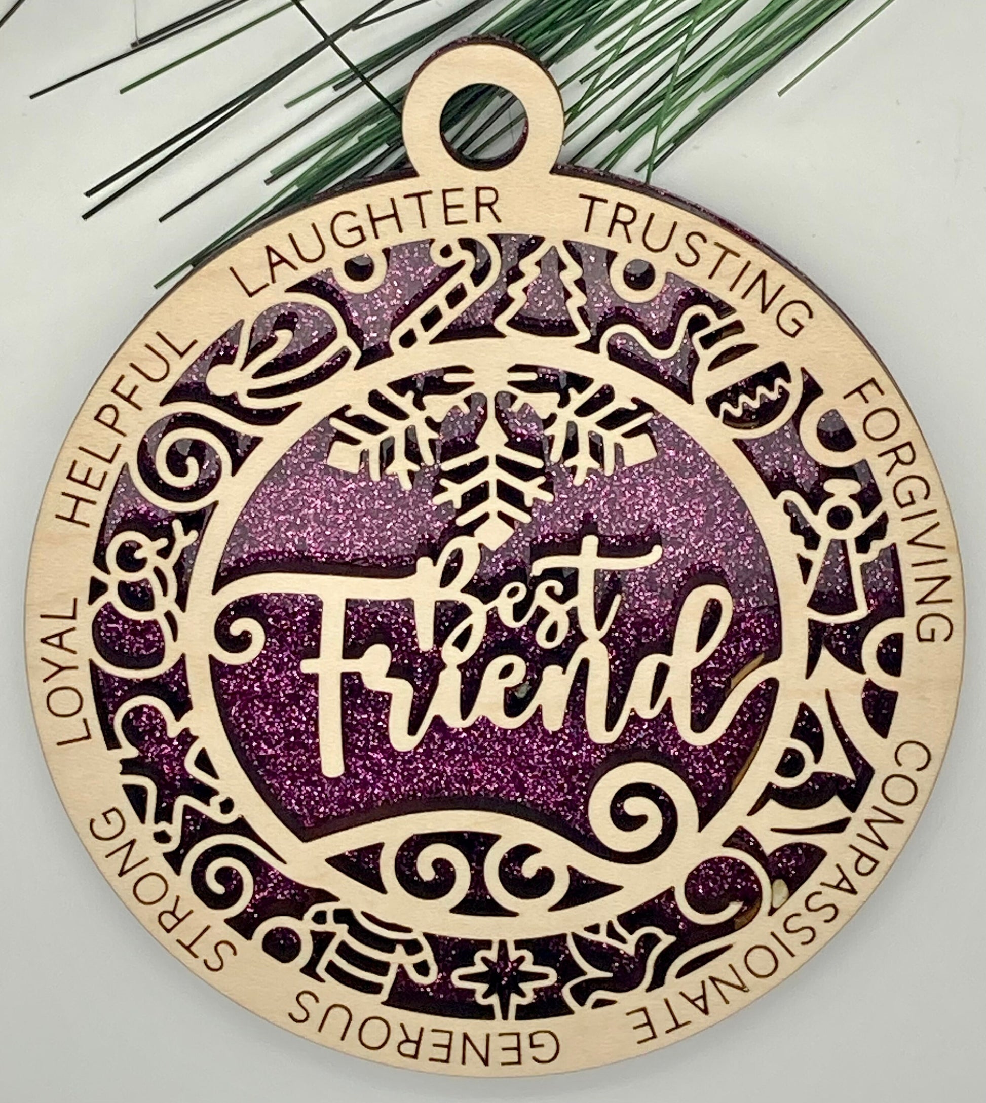 CUSTOMIZABLE Best Friend Christmas Ornament