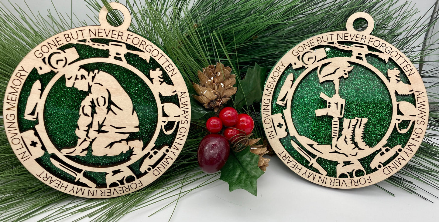 CUSTOMIZABLE United States Army Memorial Christmas Ornament