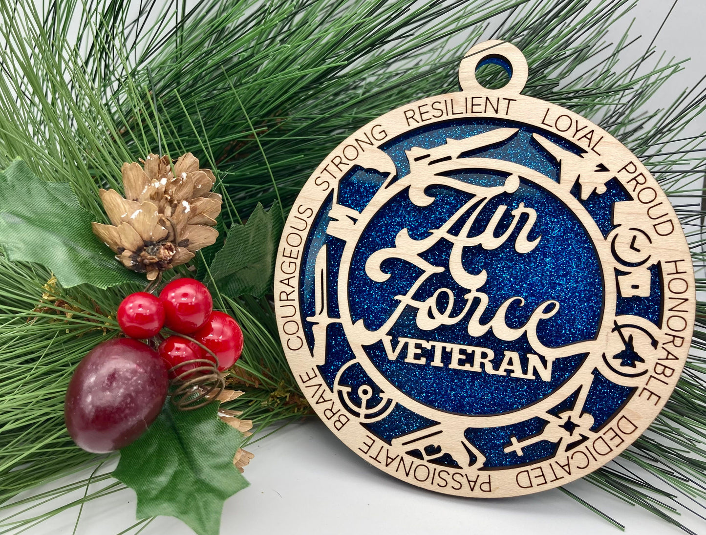CUSTOMIZABLE United States Air Force Veteran Christmas Ornament