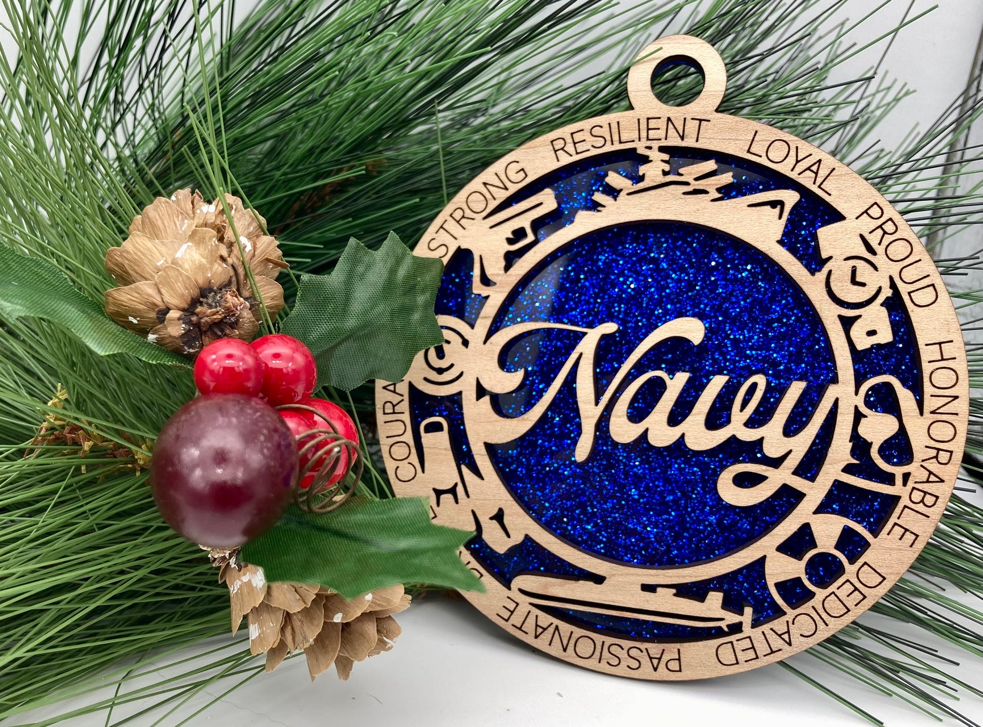 CUSTOMIZABLE United States Navy Christmas Ornament