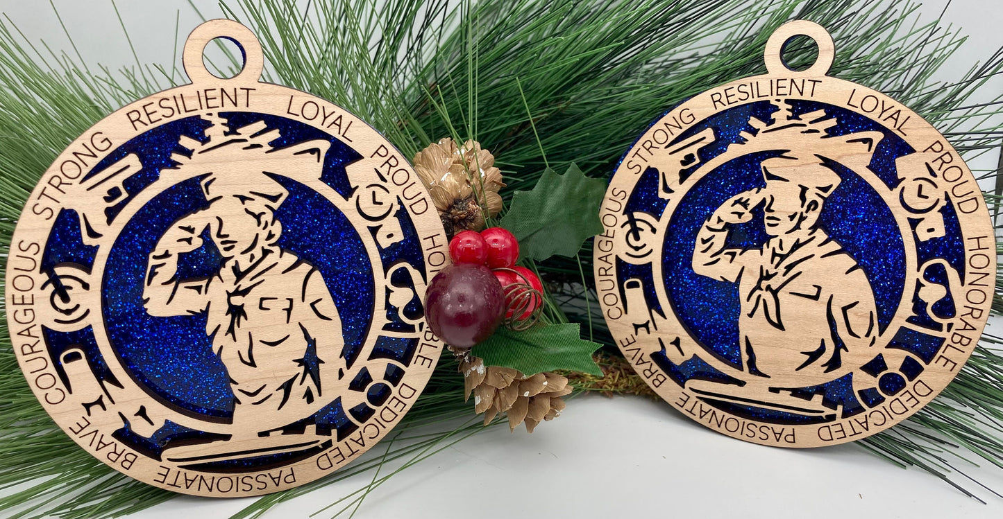 CUSTOMIZABLE United States Navy Field Uniform Christmas Ornament