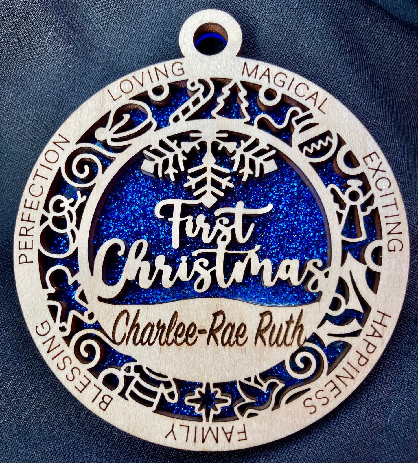 CUSTOMIZABLE Baby First Christmas Wooden Ornament