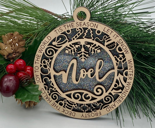 Noel Wooden Christmas Ornament