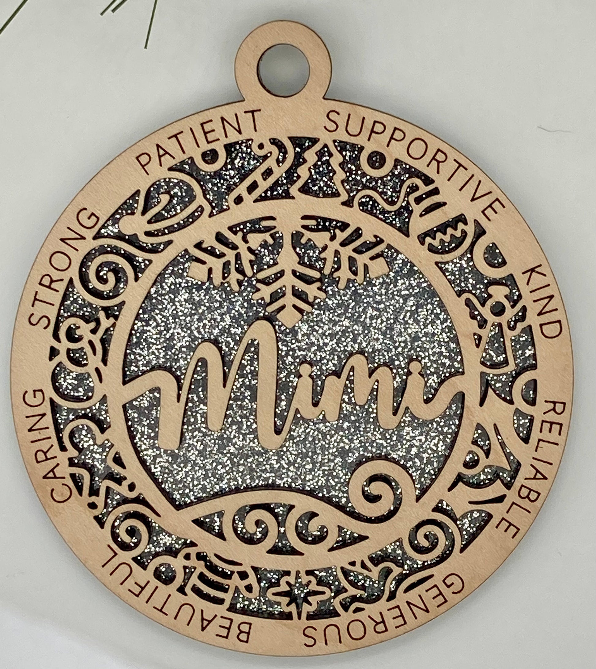 CUSTOMIZABLE Mimi Wooden Christmas Ornament
