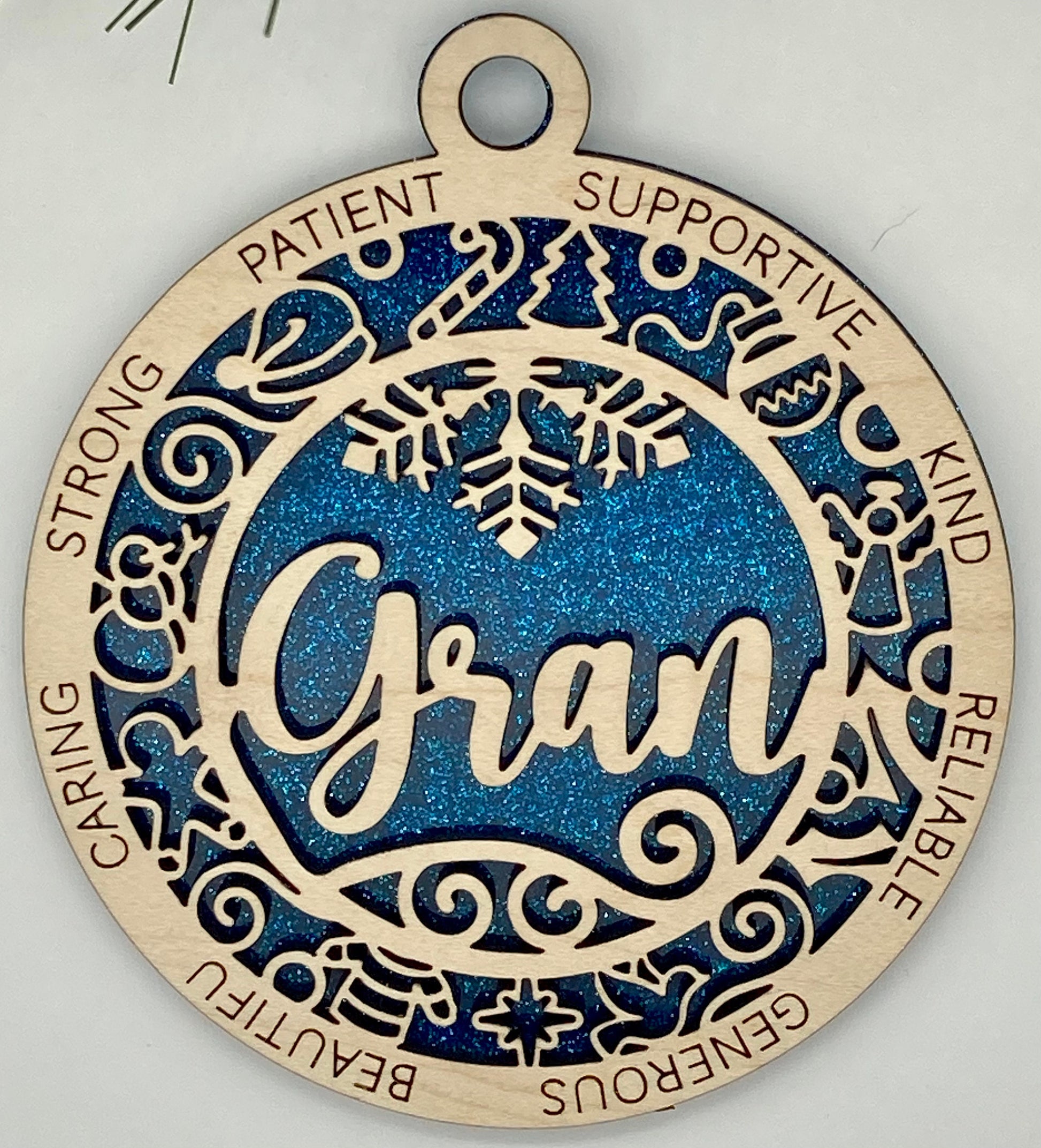 CUSTOMIZABLE Gran Wooden Christmas Ornament