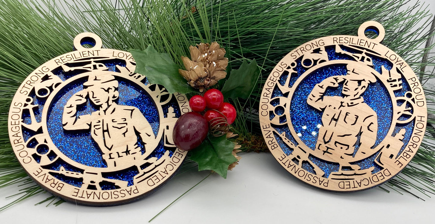 CUSTOMIZABLE United States Coast Guard Formal Uniform Christmas Ornament