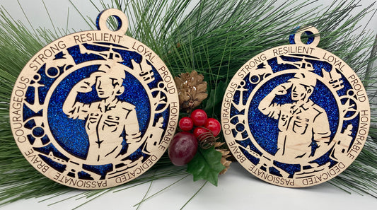 CUSTOMIZABLE United States Coast Guard Field Uniform Christmas Ornament