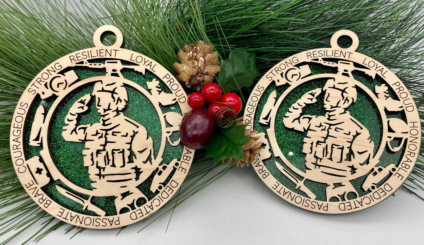 CUSTOMIZABLE United States Army Field Uniform Christmas Ornament