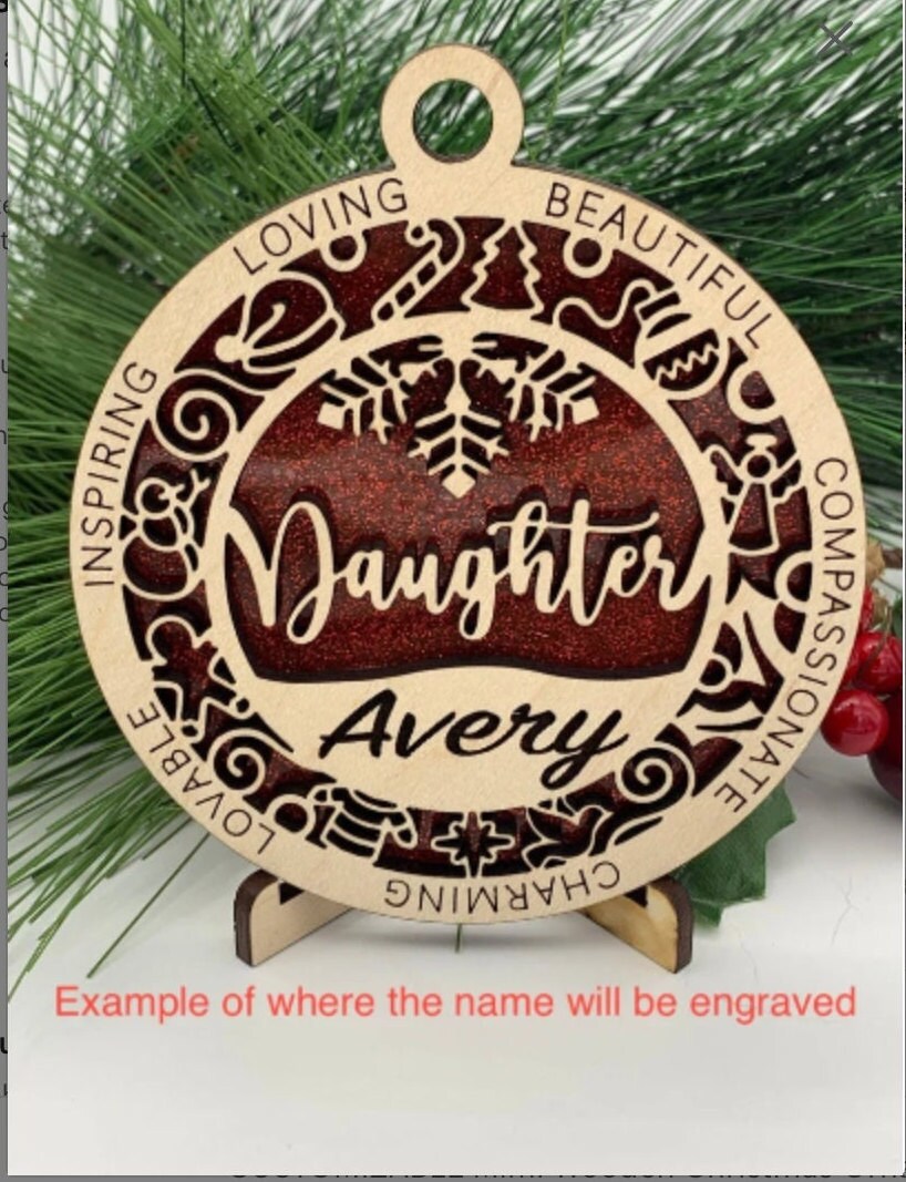 CUSTOMIZABLE Son Wooden Christmas Ornament