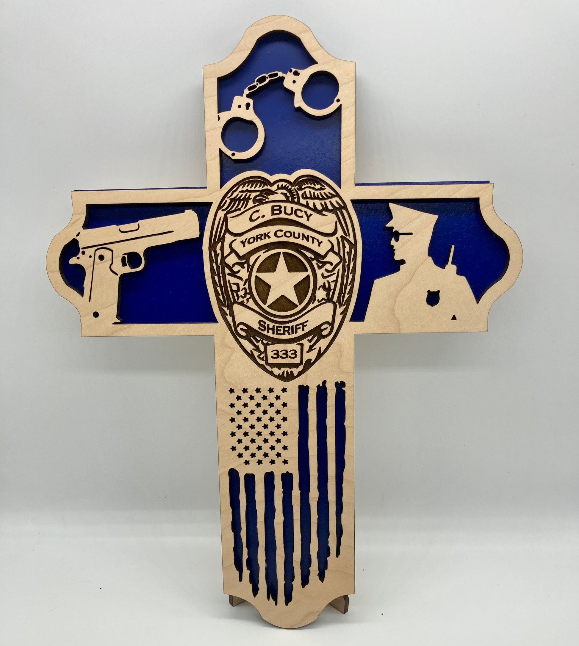 Customizable Police Cross, Law Enforcement, Memorial