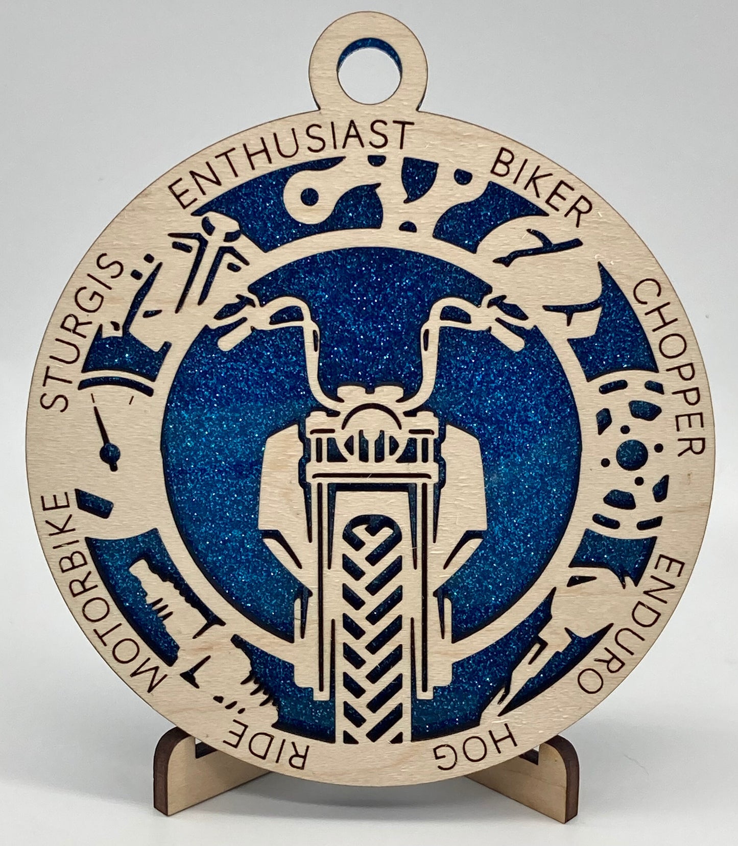 CUSTOMIZABLE Biker Wooden Christmas Ornament