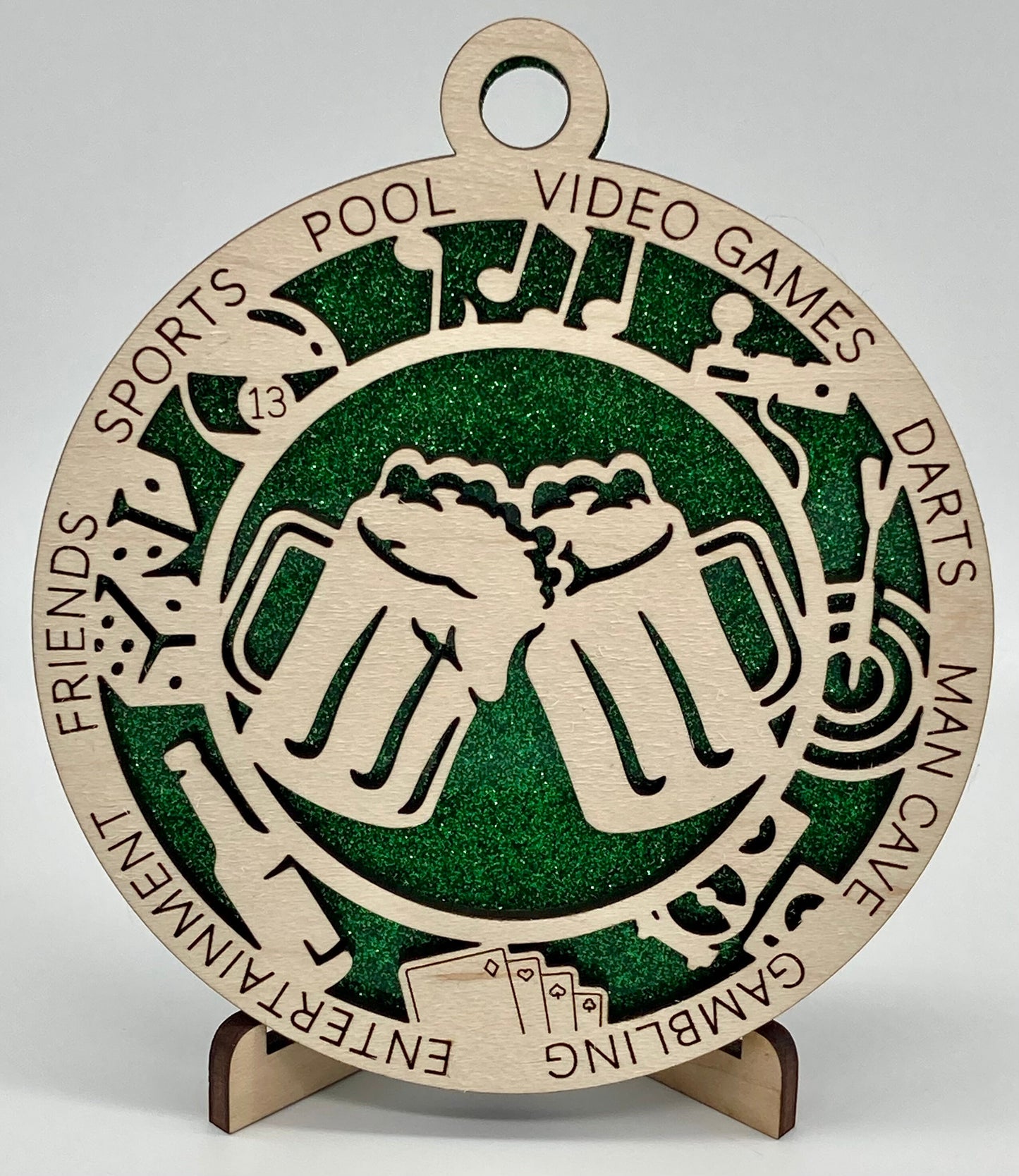 CUSTOMIZABLE Man Cave Wooden Christmas Ornament