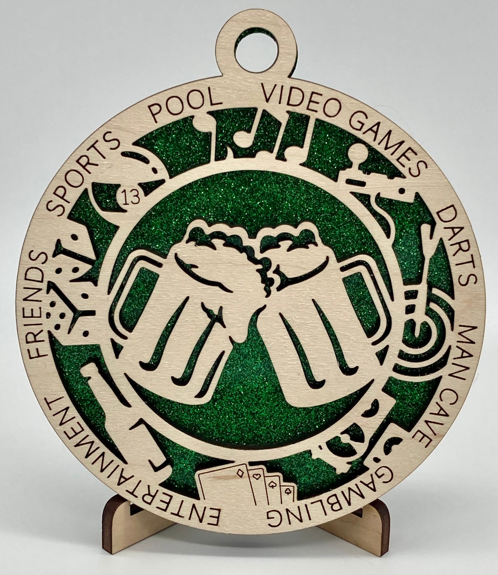 CUSTOMIZABLE Man Cave Wooden Christmas Ornament