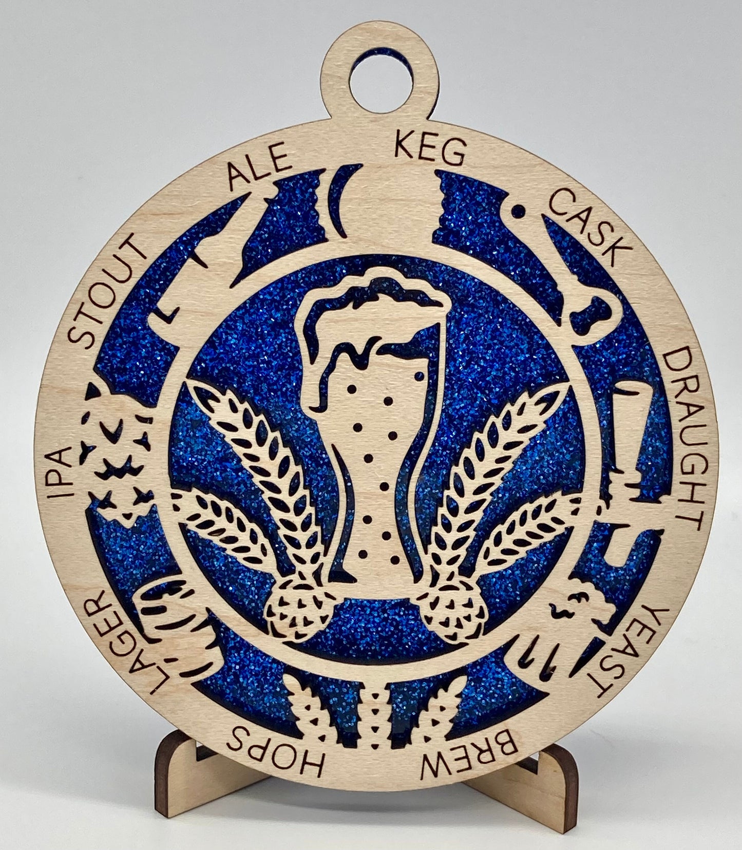 CUSTOMIZABLE Beer Wooden Christmas Ornament