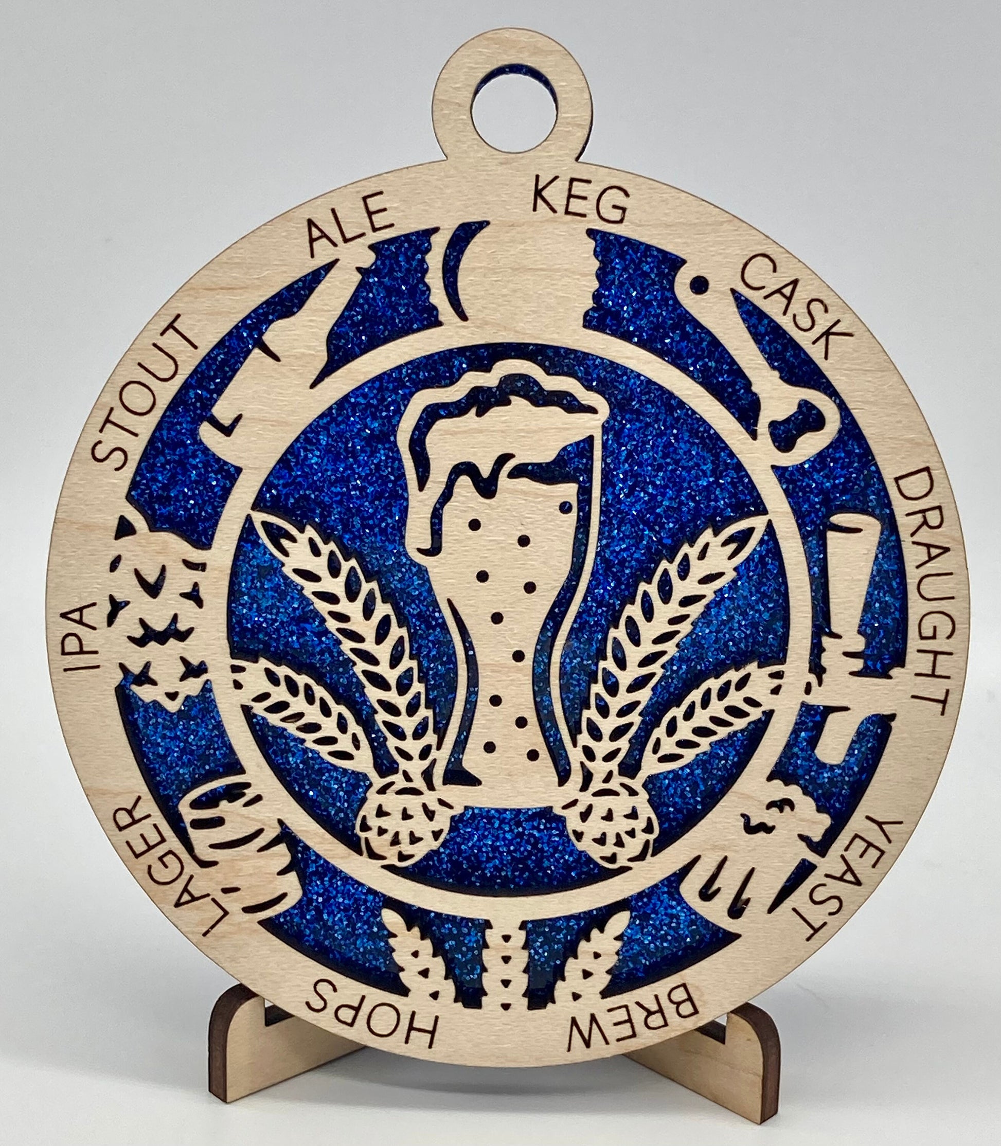 CUSTOMIZABLE Beer Wooden Christmas Ornament