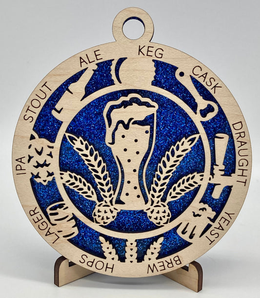 CUSTOMIZABLE Beer Wooden Christmas Ornament
