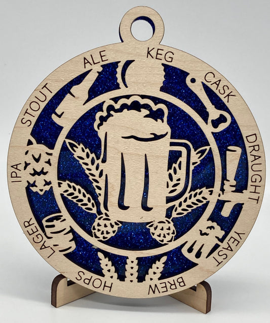CUSTOMIZABLE Beer Wooden Christmas Ornament